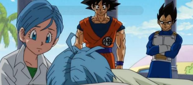 Trunks llega al pasado con la máquina del tiempo Trunks llega al pasado con la máquina del tiempo