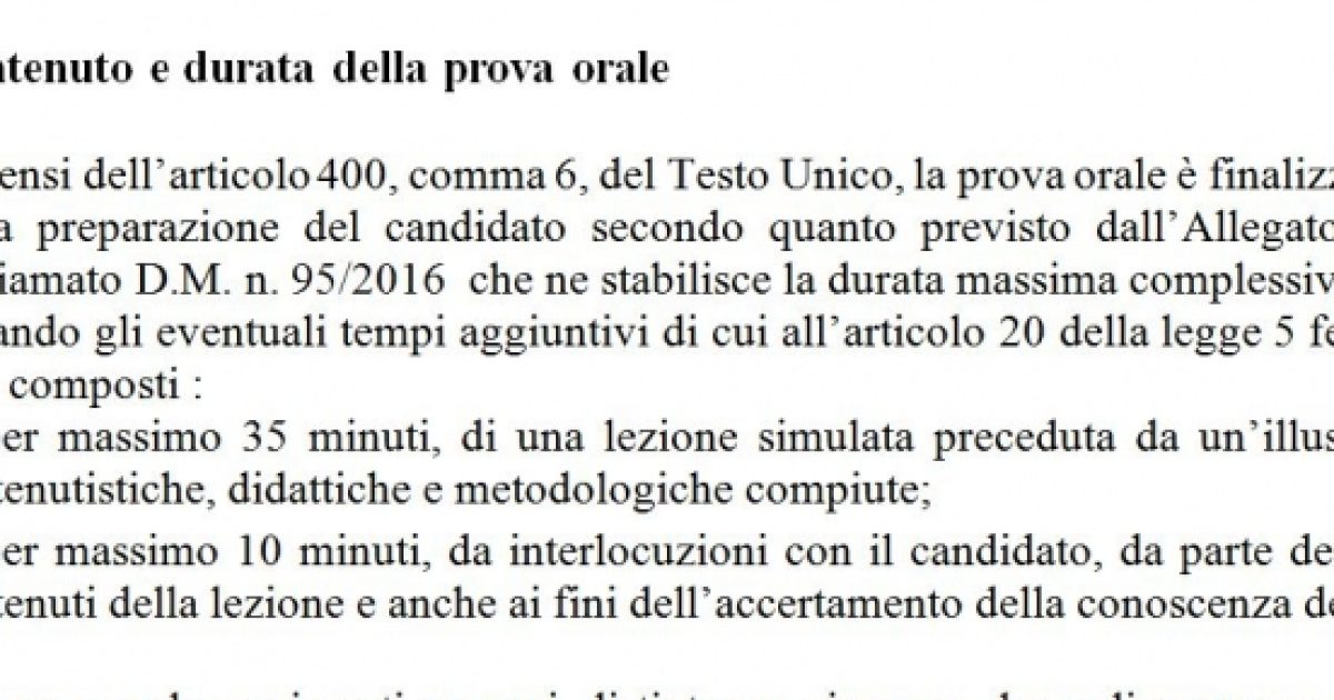 Concorso Docenti Istruzioni Per La Prova Orale 7281