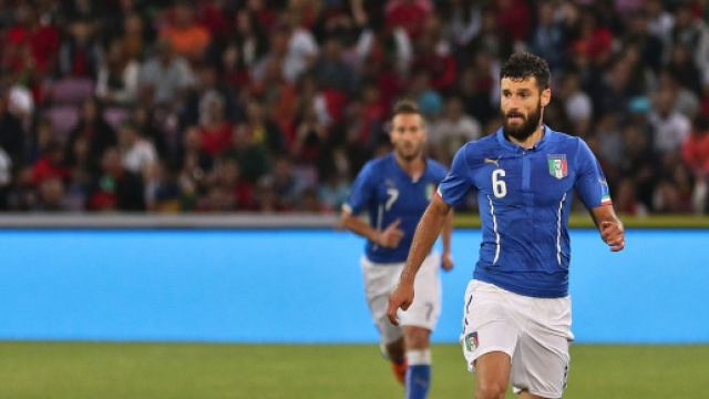 Antonio Candreva in azione in Nazionale.