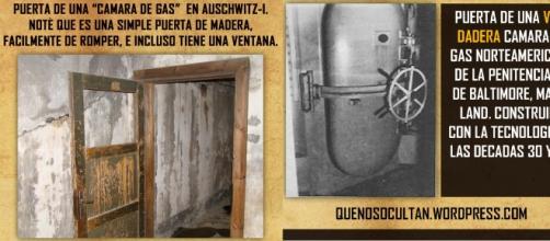 Comparación de puerta en Auschwitz.