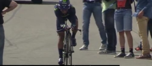 L'arrivo di Nairo Quintana nella crono di Albi
