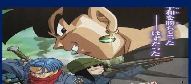 Goku Black, Trunks del futuro y Mai Goku Black, Trunks del futuro y Mai