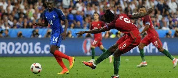 Eder marca o gol mais importante da história do futebol português. Eder marca o gol mais importante da história do futebol português.