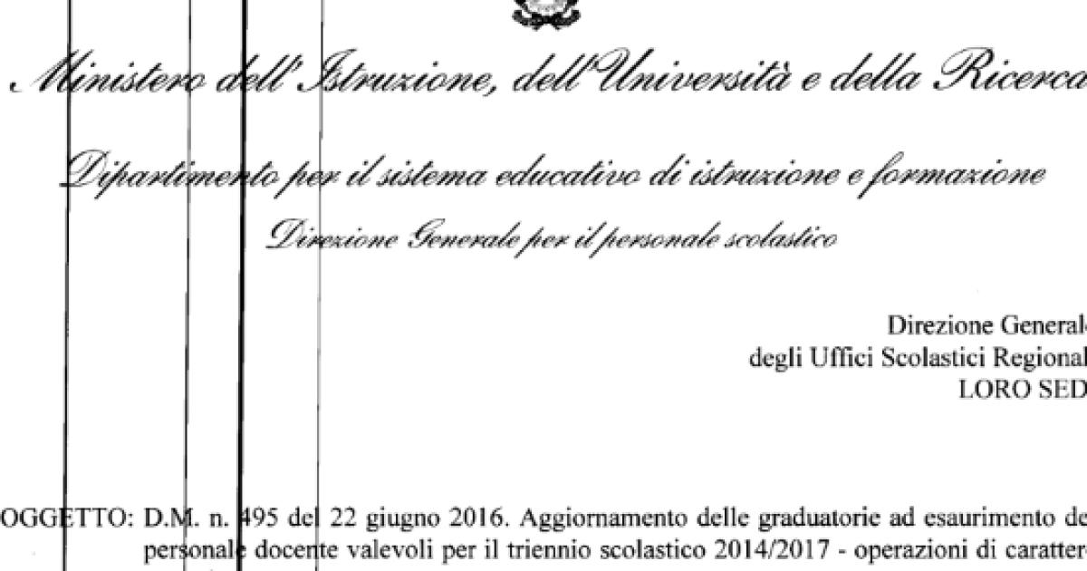 D.M. n. 374 del 1 giugno 2017 – Aggiornamento della II e ...