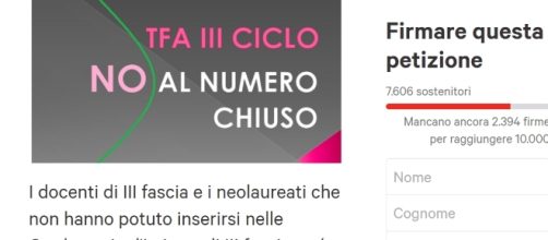 Petizione per accesso libero al Tfa II ciclo