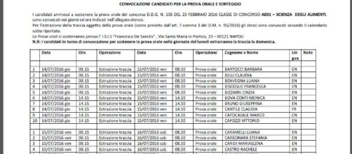 calendari prova orale regione Campania