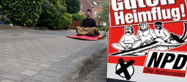 Dieser Ausländer nimmt die NPD wörtlich - zumindest in dem Clip! Dieser Ausländer nimmt die NPD wörtlich - zumindest in dem Clip!