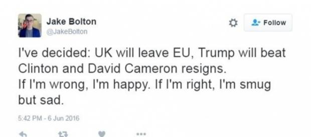 Jake Bolton / image of his tweet. Screencap from Twitter Jake Bolton / image of his tweet. Screencap from Twitter