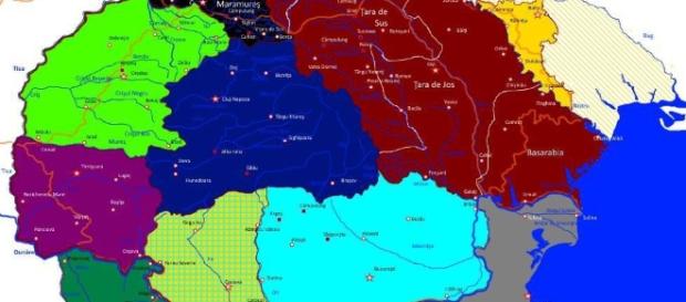 România Mare, harta regiunilor istorice româneşti România Mare, harta regiunilor istorice româneşti