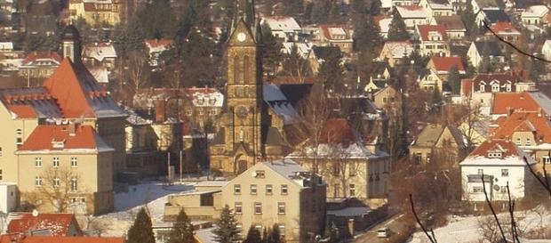 Widok na do niedawna spokojne, zabytkowe Sebnitz Widok na do niedawna spokojne, zabytkowe Sebnitz