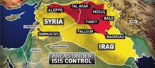 La mappa dei territori occupati da Isis