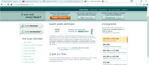 site do Sisu sistema informatizado do Mec site do Sisu sistema informatizado do Mec