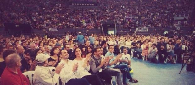 Asamblea de Podemos con Carolina Bescansa, Errjeón Pablo Iglesias y Monedero Asamblea de Podemos con Carolina Bescansa, Errjeón Pablo Iglesias y Monedero