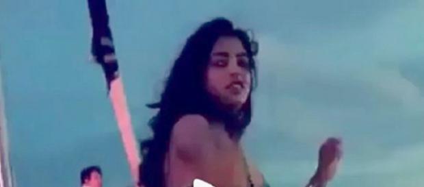 Navya Naveli dance video (YouTube screen grab) Navya Naveli dance video (YouTube screen grab)