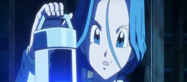 Bulma le entrega el combustible de la maquina del tiempo a Trunks Bulma le entrega el combustible de la maquina del tiempo a Trunks