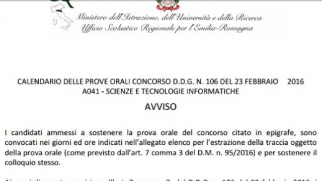 le prime prove orali sorteggio prova concorso docenti
