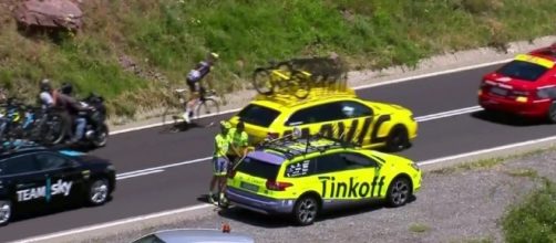 Contador si ferma a 100 km dall'arrivo