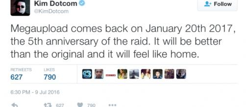 Il tweet di Kim Dotcom, Megaupload torna a Gennaio 2017