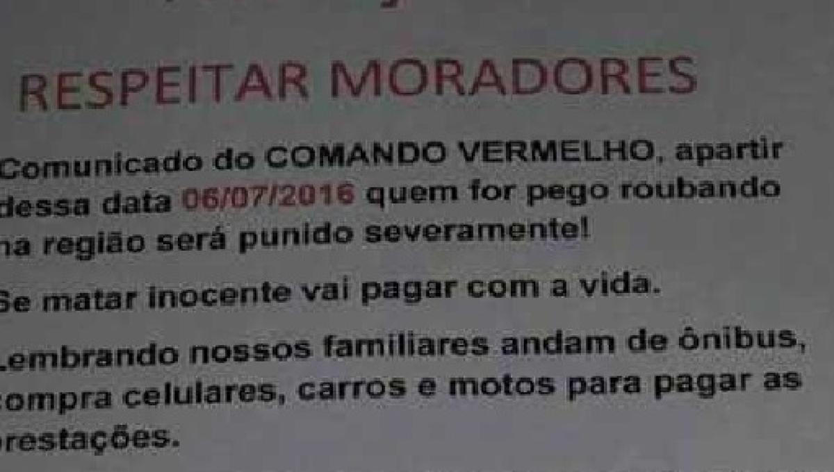 Comando Vermelho Proibe Assaltos Em Sao Goncalo No Rio De Janeiro