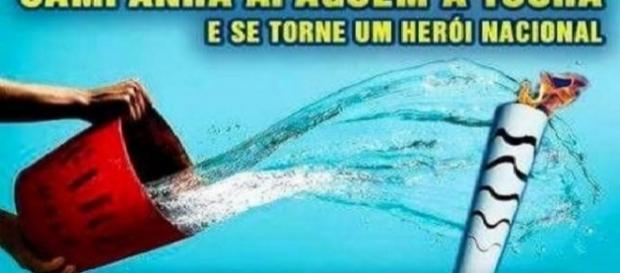 Campanha paga apagar a tocha olímpica ganha as redes sociais Campanha paga apagar a tocha olímpica ganha as redes sociais