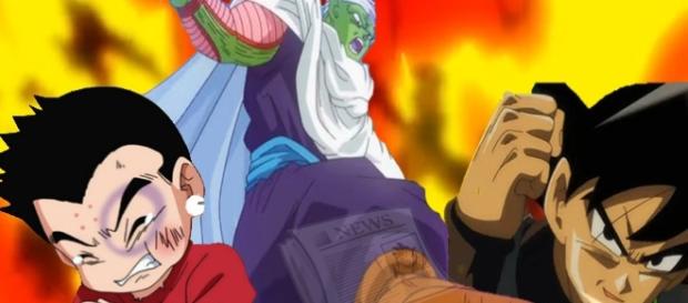 Krillin derrotado y Picoro aun en la batalla Krillin derrotado y Picoro aun en la batalla