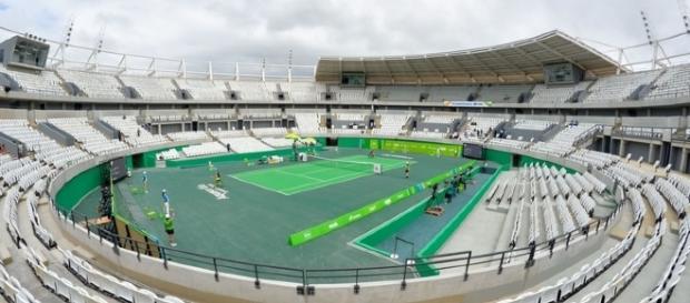 Le centre Olympique de tennis de Rio, avec une surface dure semblable aux durs Nord Américains. Le centre Olympique de tennis de Rio, avec une surface dure semblable aux durs Nord Américains.