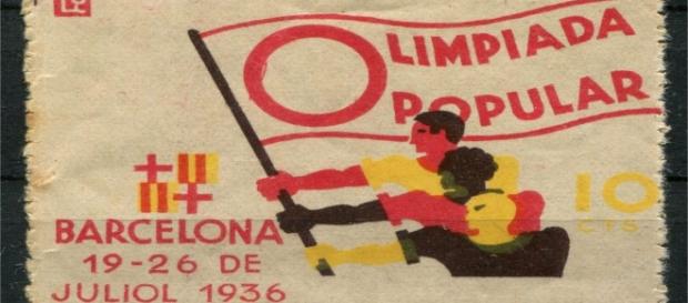 Sello de la que hubiera sido la Olimpiada alternativa de Barcelona de 1936. Sello de la que hubiera sido la Olimpiada alternativa de Barcelona de 1936.