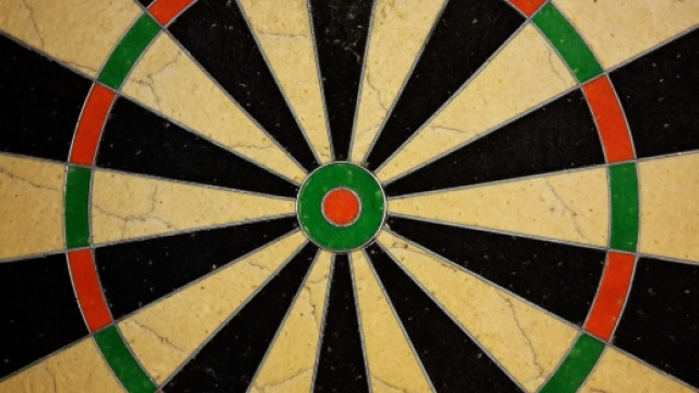 Un bersaglio utilizzato per disputare incontri di freccette