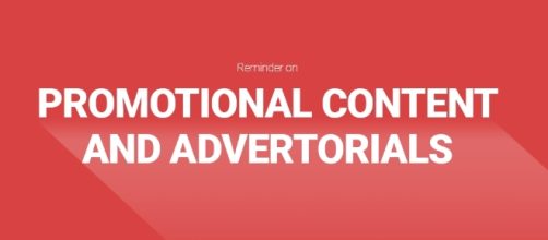 Promotional content and advertorials reminder