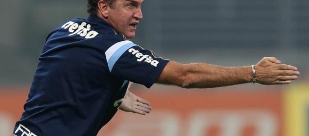 Cuca, técnico do Palmeiras, orienta o time na beira do gramado Cuca, técnico do Palmeiras, orienta o time na beira do gramado