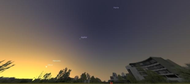 Foto simulação feita a partir do software Stellarium. Foto simulação feita a partir do software Stellarium.