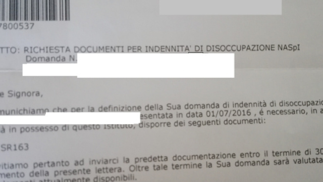 Richiesta modello SR163 per erogazione Naspi 2016