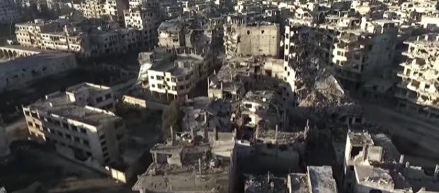 Aérea: tomas de muestra total devastación Drone en Homs , Siria Aérea: tomas de muestra total devastación Drone en Homs , Siria