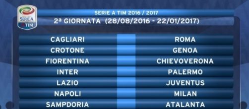 Serie A, calendario della 2ª giornata