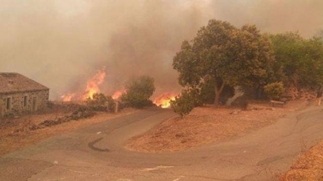 Il vasto incendio in Sardegna da Sedilo a San Basilio