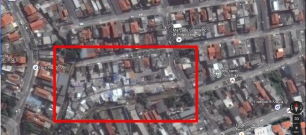 Localização da Favela dos Tubos, na zona norte Localização da Favela dos Tubos, na zona norte