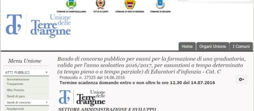 Concorso pubblico Unione Terre d'Argine