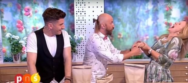 Der Trick ging schief, die Moderatorin musste ins Krankenhaus - (c) Screenshot TVP2 Der Trick ging schief, die Moderatorin musste ins Krankenhaus - (c) Screenshot TVP2