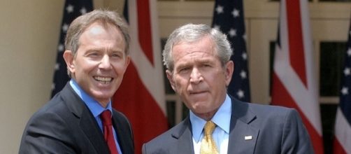 L'ex premier britannico Tony Blair e l'ex presidente americano George W. Bush