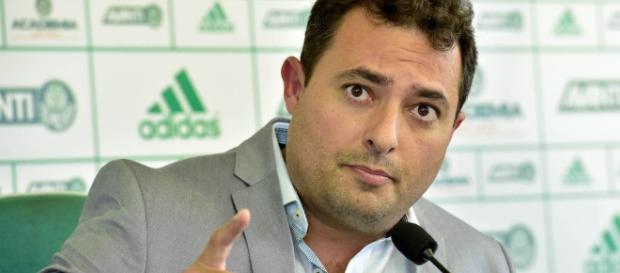 Alexandre Mattos, executivo de futebol do Palmeiras, em coletiva na Academia de Futebol Alexandre Mattos, executivo de futebol do Palmeiras, em coletiva na Academia de Futebol