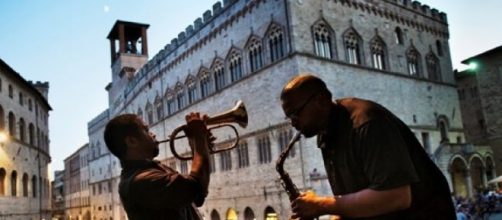 Umbria Jazz Perugia 2016. Musicisti in piazza IV Novembre