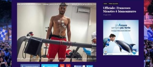 Per il nuovo attaccante del Pescara, Francesco Nicastro, è tempo di visite mediche