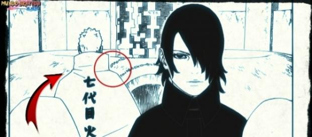 Escena del cuarto manga de Boruto. Escena del cuarto manga de Boruto.