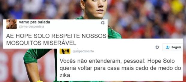 Hope Solo é eliminada depois de zombar de brasileiros Hope Solo é eliminada depois de zombar de brasileiros