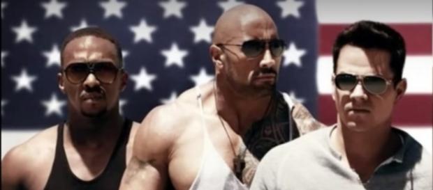 Screen capture of 'Pain & Gain' poster. (L to R) Anthony Mackie, Dwayne "The Rock" Johnson and Mark Wahlberg. MOVIECLIPS News/YouTube. Screen capture of 'Pain & Gain' poster. (L to R) Anthony Mackie, Dwayne "The Rock" Johnson and Mark Wahlberg. MOVIECLIPS News/YouTube.