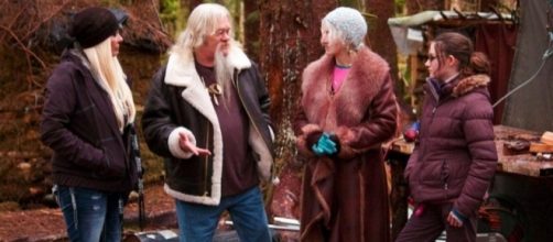 'Alaskan Bush People' with Billy's daughter Twila during her visit to Browntown. Photo: Discovery Channel promo