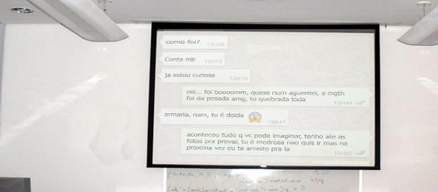 Imagem demonstra a conversa exposta Imagem demonstra a conversa exposta