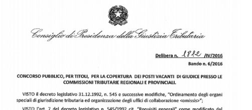 Concorso giudici tributari 2016