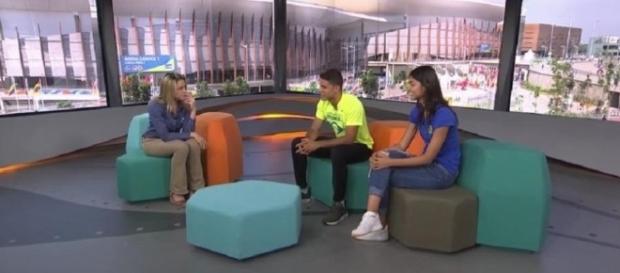 Tiago Braz no programa Globo Esporte Tiago Braz no programa Globo Esporte