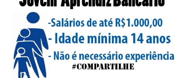 Jovem aprendiz abre vagas para bancos Jovem aprendiz abre vagas para bancos